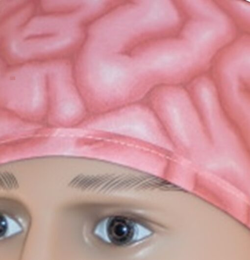 Surgical Scrub Hat Tie in Back Brains Grey Matter - Image 2