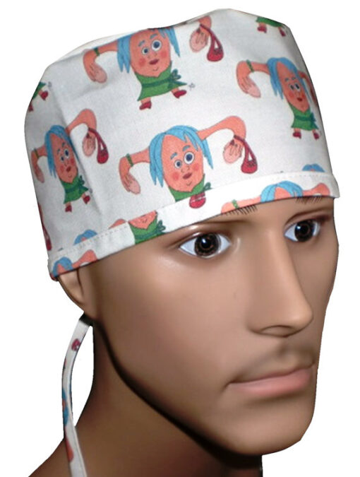 Surgical Scrub Hat Tie in Back Judy the UTIE White