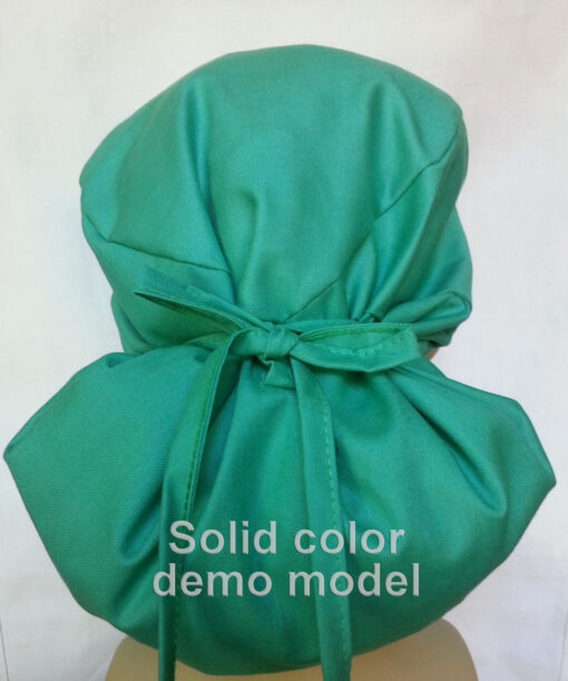 Surgical Scrub Hat Ponytail Style Solid Color Kelly Green - Image 3