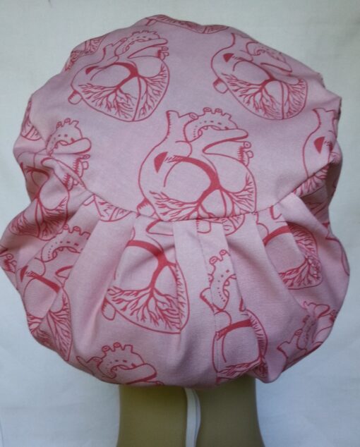 Surgical Scrub Hat Modified Pixie Hat Anatomic Heart Pink - Image 2