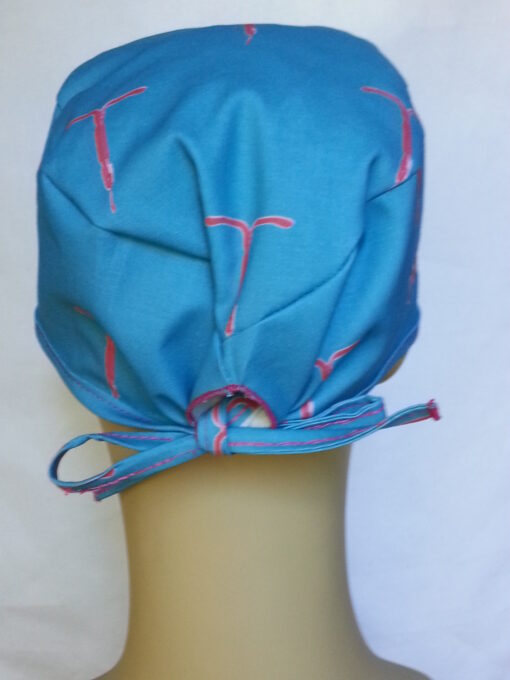 Surgical Scrub Hat Tie in Back IUD blue - Image 2