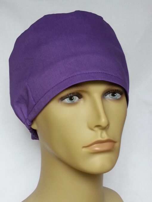 Surgical Scrub Hat Modified Pixie Cord Lock Solid Color Purple