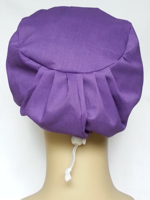 Surgical Scrub Hat Modified Pixie Cord Lock Solid Color Purple - Image 2